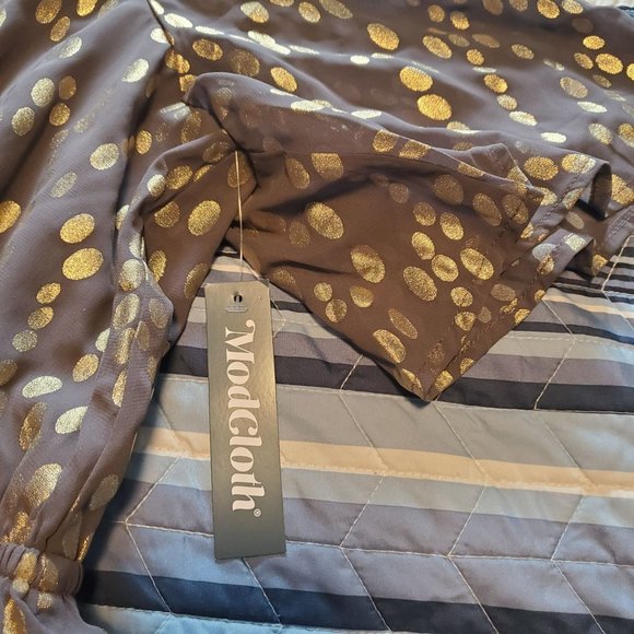 NWT Modcloth Celebrating Progress Peplum Wrap Top 1X New Year Top - Picture 11 of 11